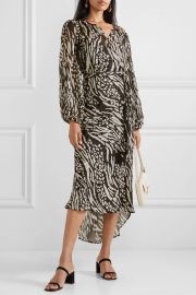 Veronica Beard - Mavis animal-print silk-chiffon midi dress at Net A Porter